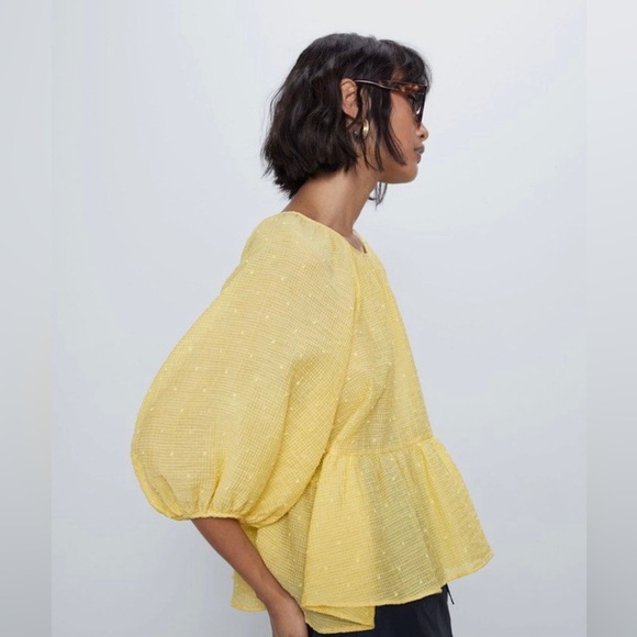 Zara Swiss Dot Blouse - Picture 7 of 12